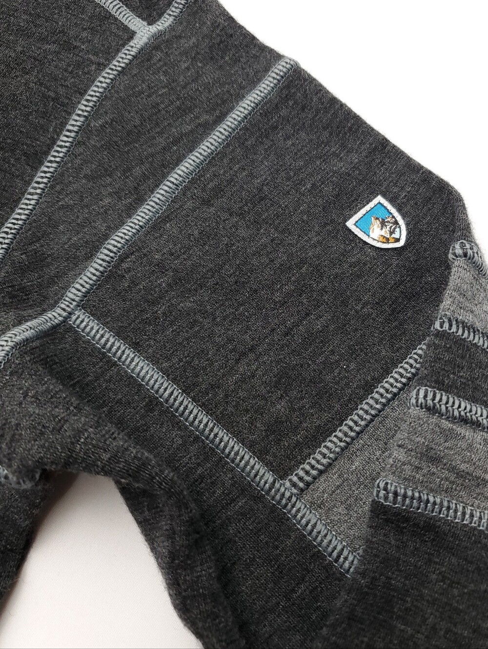 Kuhl Team Sweater Mens Size Large Merino Wool Gray 1/4 Zip Warm Hiking Outdoors - Picture 6 of 10